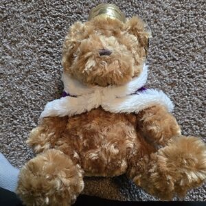 NWT WHSmith Coronation Bear Plush With Crown And Robe